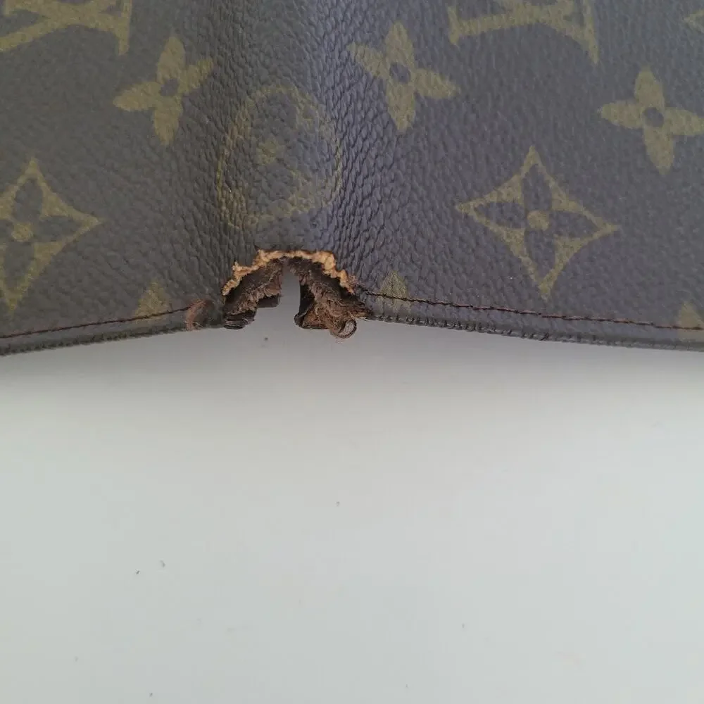 LOUIS VUITTON LV Vintage Unisex Leather ID Card Wallet Brown Bifold Small‎ 70s